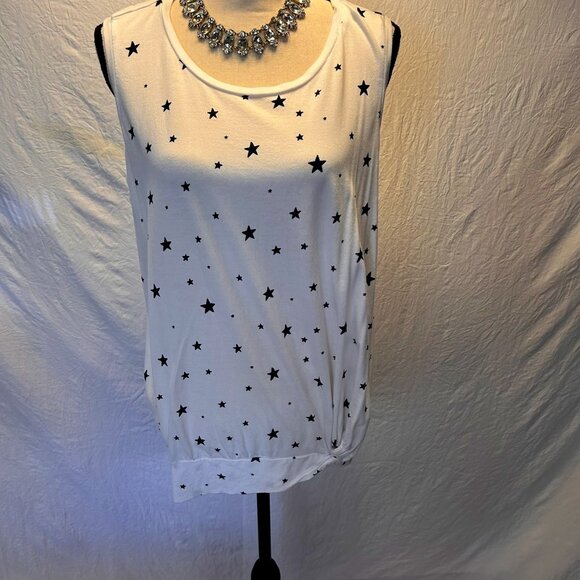 Chaps Tops - Have one to sell? Sell now Chaps Woman's White Tank Top With Blue Stars Size 1X